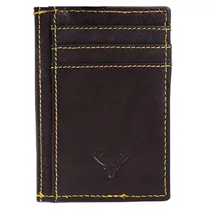 URBAN LEATHER Leather Credit Card Holder -Slim Minimalist Front Pocket RFID Blocking Leather Wallets for Men Women (Brown)