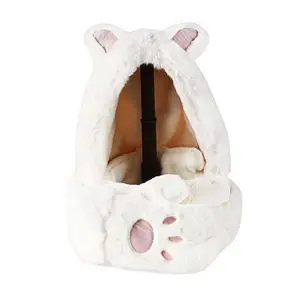 3 In 1 Women€S Hooded Scarf Paw Gloves Hat Headscarf Winter Cute Animal Hat White | Womens Accessories | Hats