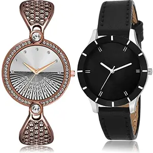NEUTRON Quartz Analog Silver and Black Color Dial Women Watch - GM252-G268 (Pack of 2)