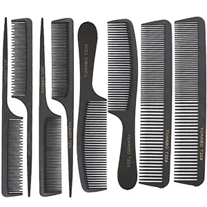 8 Pack Hair Comb Set, Qtopun Professional Black Comb Set Dresser Hair Comb Styling Comb Tail Combs Parting Teasing and Styling Comb For Men Women Girl Children