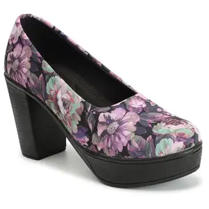 FASHIMO Women's Floral Print High Heels Pumps GNNPAzalea-Pink-36