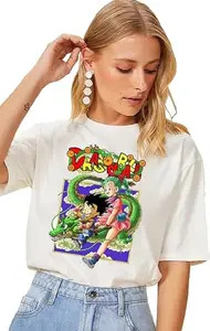 Epiko Oversized Fit Dragon Ball Z Anime Printed Women Cartoon Tshirt | Cool Cartoon Printed Anime Tshirt