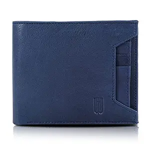 HAWKWINGS HAWKINGS Top Grain Leather Wallet for Men I Handcrafted I RFID Blocking I 8 Credit/Debit Card Slots I 2 Currency Compartments (Blue)