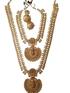 South Indian Combo Necklace With Earring Jewellery Set For Wedding