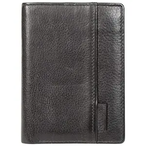 Leatherman Fashion LMN Genuine Leather Unisex Black Color Wallet (9 Card Slots)