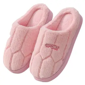 Wolvesden Unisex Winter Plush Slippers – Ultra-Soft Fluffy Closed-Toe Woolen Slides with Anti-Slip Sole | Cozy Indoor Carpet Slippers for Men, Women, Boys & Girls (Pack of 1, Size-7, Color- Pink)