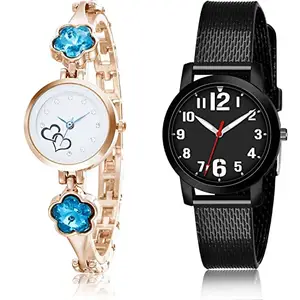 NEUTRON Rich Analog White and Black Color Dial Women Watch - G435-(53-L-10) (Pack of 2)
