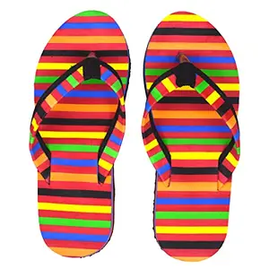 POLITA Women's Flip-Flops & Slippers F145 Multicolor Stripes | Extra Soft, Lightweight, Comfortable |