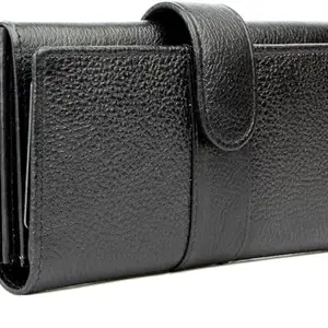 REEDOM FASHION Genuine Leather Women Evening/Party, Travel, Ethnic, Trendy, Formal Black Genuine Leather Wallet (4 Card Slots) (Black) (RF4651)