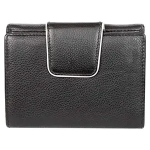 Leatherman Fashion LMN Genuine Leather Women's Black Wallet 6 Card Slots