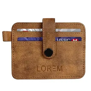 SRJMH Lorem Dark Brown Mini Wallet for ID, Credit-Debit Card Holder & Currency with Push Button for Men & Women WL620-B