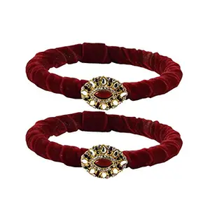MAYA FASHION Maroon Stone Brass Bangle With Very Extra Large Size Elegant Extra Large Size Bangle | Perfect Fit for Plus Size banglesTrendy and Comfortable Fit for woman and girls | (Sku-ban2038)