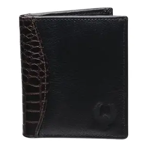 Flyer Wallets for Men (Color- Black) Genuine Leather Wallet Stylish Design Pack of 1 WBL024