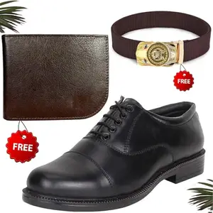 Latest Trendy Formal Shoes/Party Shoes/Shoes Combo with Free Wallet & Belt for Men and Boys (BAZAAR3210_TCC-BR-1008) Multicolor