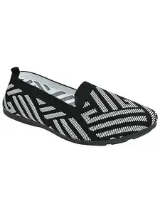AJANTA Women's Slip-On Flat Ballerina Shoes for Casual Wear, Party and Formal Occasions Black
