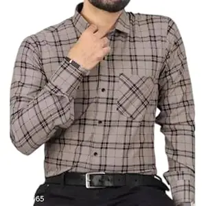 Mahima Ethnic Centre's Men’s Checkered Casual Shirt Slim Fit Long Sleeve Button Down Shirt