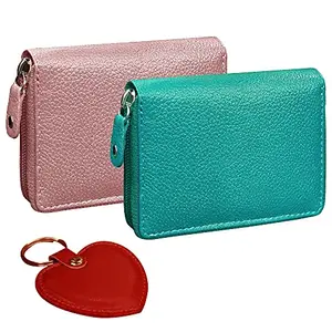 ABYS Genuine Leather Gift Set of 2 Wallet & 1 Keyring Combo for Men and Women (8125-PN+TL+KR006)