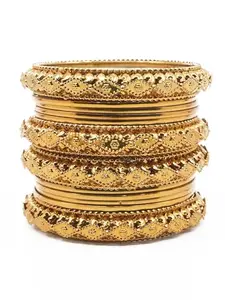 Griiham Fancy Mehendi Gold Plated Set of 12 Bangles (2.6)