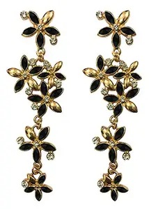YouBella Jewellery Balck Gold Plated Zircon Hanging Earrings for Women