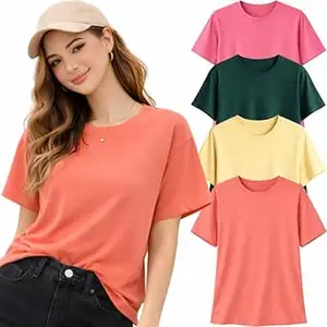 London Hills Tshirt for Woman | T Shirt for Woman Cotton Casual Tops | Tshirts Shirts for Women Round Neck Short Sleeve | Women Tees Everyday Wear Basic T Shirts for Womans
