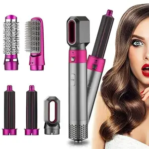 SNAPSHOPECOM 5 in 1 Multifunctional Hot Hair Brush With Dryer & Hair Curler, Volumizer Hair Straightener, Rotating Hair Brush Style, Comb Styling, Curling Iron Hot Air Style, Blow Dryer Diffuser Style