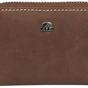 BROWN BEAR Brown Leather Unisex Card Holder (BB County 16-11)