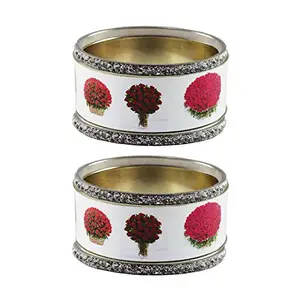 MAYA FASHION white stone Brass Bangle Elegant Extra Large Size Bangle | Perfect Fit for Plus Size banglesTrendy and Comfortable Fit for woman and girls | (Sku-ban4364)