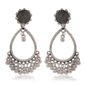 HUNNY GIFT AND FASHION STORE Jewellery Earrings for Women Oxidised Silver Jhumka earrings for Girls and Women E-16