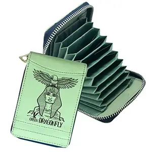 GREEN DRAGONFLY® Green Eagle Printed Leather RFID Business Card Holders| Wallets for Men and Women