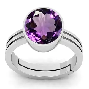 APSSTONE Amethyst Ring ring 4.25 Carat Amethyst (katela) Certified Unheated Untreatet Silver Plated Ring For Women's and Men's By lab -Certified