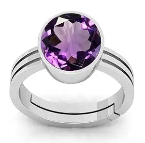 Amethyst Ring ring 10.50 Carat Amethyst (katela) Certified Unheated Untreatet Silver Plated Ring For Women's and Men's By lab -Certified