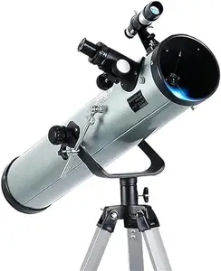 Pullox Space Hunter az 76mm Newtonian Astronomical Reflector Basic Telescope with 700 Focal Length, 175x Upto 350X Magnification