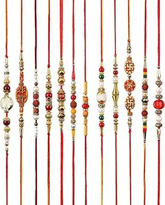 Navkar Crafts Combo of 12 Rakhi for Rakshabandhan (Bracelet) | Bracelet Rakhi | Diamond design Rakhi | unique rakhis online