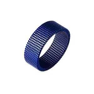 Amaal Blue Rings for Men Combo Boys Boyfriend gents friends girls silver ring for men Black Chain Ring for Boys Stainless Steel finger Rings Stylish Fashion thumb band for mens gifts A414_19