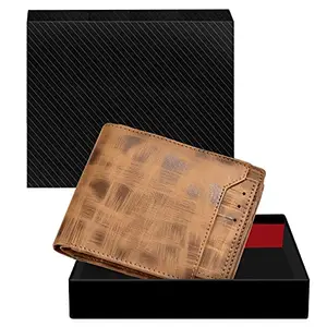 DUQUE Men's EleganceGent Made from Genuine Leather Luxury, Style, and Functionality Combined Wallet (JAC-WL21-Gold)
