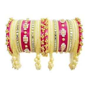 SHINE OF STARS Bridal Chuda Set for Women's | Wedding Jewellery Punjabi Chuda | Bridal Chura Bangles | Designer Women's Chuda | Chooda (Design 3, 2.4)