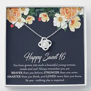 rakva 925 Sterling Silver Gift Granddaughter Necklace, Sweet 16 Gift For Girl, Necklace, 16th Birthday Necklace Girl, Jewelry For 16th