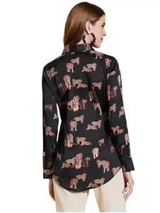 Trendy Solid Satin Shirt for Women| Satin Shirts for Women Stylish Western||Satin-Shirt-89-L