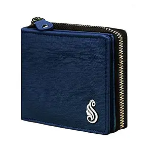 SOUMI Genuine Leather Women's Wallet (Blue_SM-701BL)