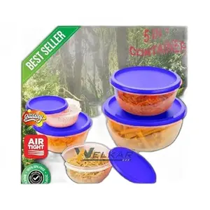 Kitchen Container |250+450+800+1400+2500 ml| Stackable Refrigerator Organizer for Fresh Food Storage | BPA-Free Kitchen Solution|Design - 8083 for Home and Kitchen