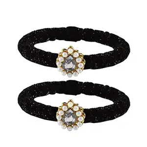 MAYA FASHION Black Stone Brass Bangle With Very Extra Large Size Elegant Extra Large Size Bangle | Perfect Fit for Plus Size banglesTrendy and Comfortable Fit for woman and girls | (Sku-ban2177)