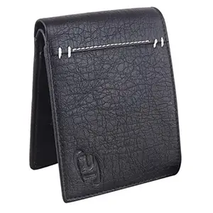 ROYAL INVENTION Black Pattern Design Men's Artificial Leather Wallet