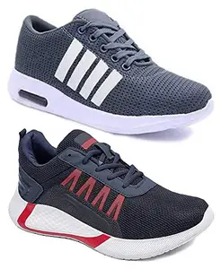 WORLD WEAR FOOTWEAR Multicolor (9064-9311) Men's Casual Sports Running Shoes 7 UK (Set of 2 Pair)