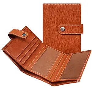 MATSS Trendy and Stylish Orange Color Leatherette Card Holder||Wallet for Men and Women