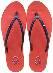United Colors of Benetton Women's Flip Flops Red Slippers - 8 UK/India (41 EU)(19P8CFFPL313I)