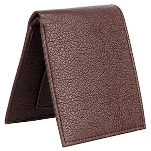 USL Genuine PU Leather Wallet for Men (Brown)