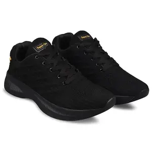 Sspoton Sspot Boost 69 Men Running Shoes | Lightweight Lace-Up Shoes for Men's (Black Gold) 10UK