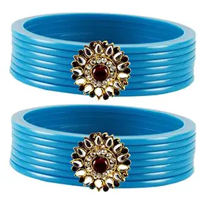 MAYA FASHION Firozi Stone Acrylic-Brass Bangle With Very Extra Large Size Elegant Extra Large Size Bangle | Perfect Fit for Plus Size banglesTrendy and Comfortable Fit for woman and girls | (Sku-ban1813)