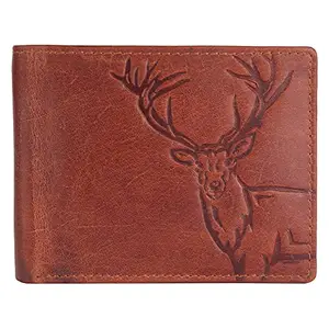 URBAN LEATHER Elk Vintage Tan RFID Blocking Leather Wallet for Men