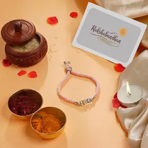 Ishna Gold & Silver ISHNA 925 Silver Bro Rakhi | modern Script Design | Raksha Bandhan Rakhi for Brother | Gift for Men & Boys| With Certificate of Authenticity and 925 Stamp